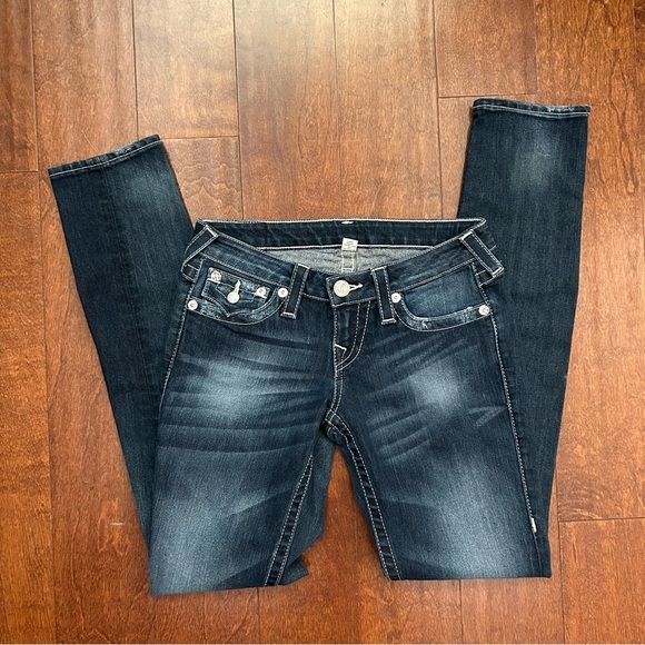 True Religion Women's Skinny Blue Jeans, Perfect for Wearing with Boots, Size 26 - Picture 2 of 16